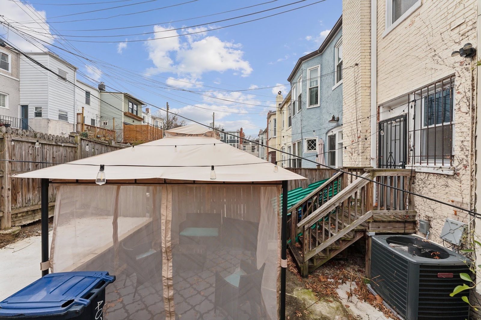 Backyard patio with gazebo